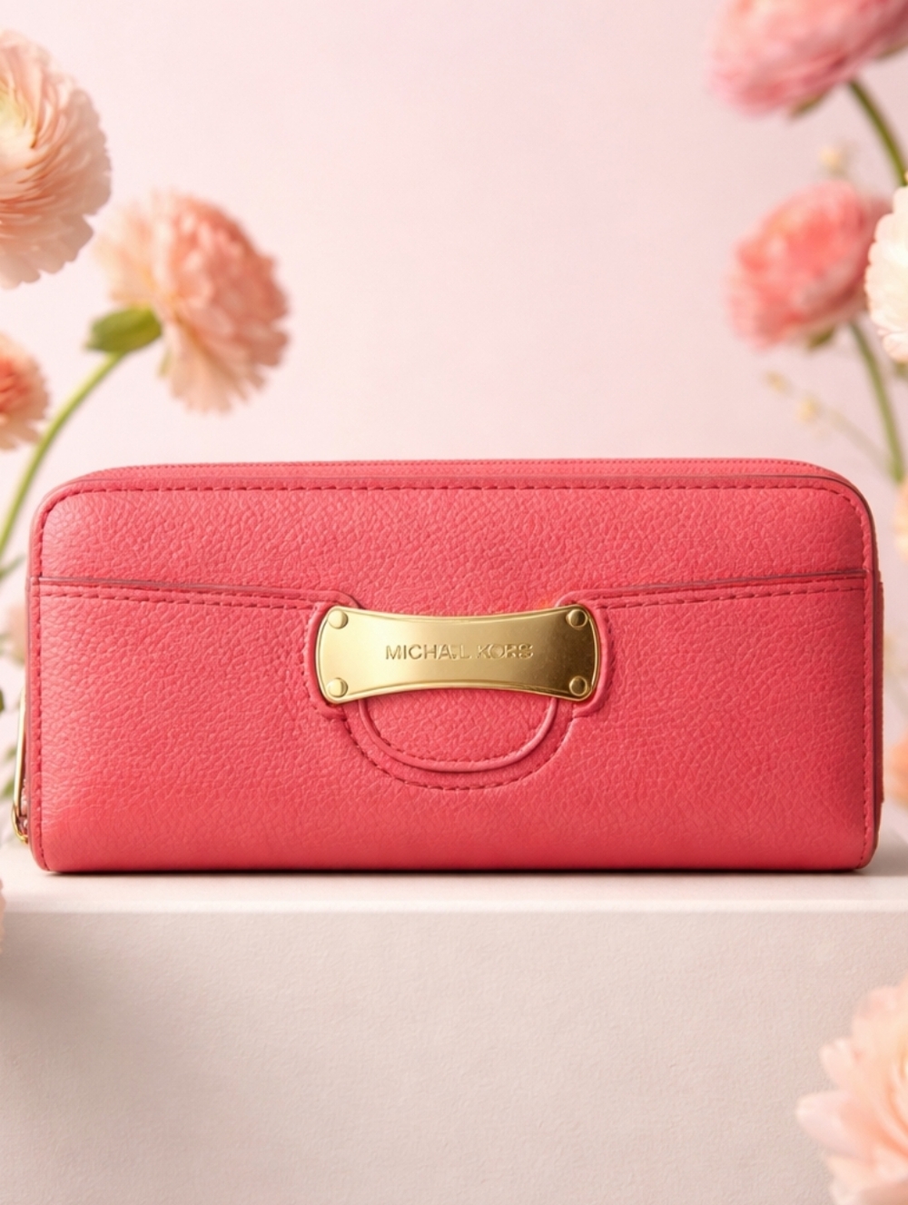 Michael Kors Coral Zip Wallet